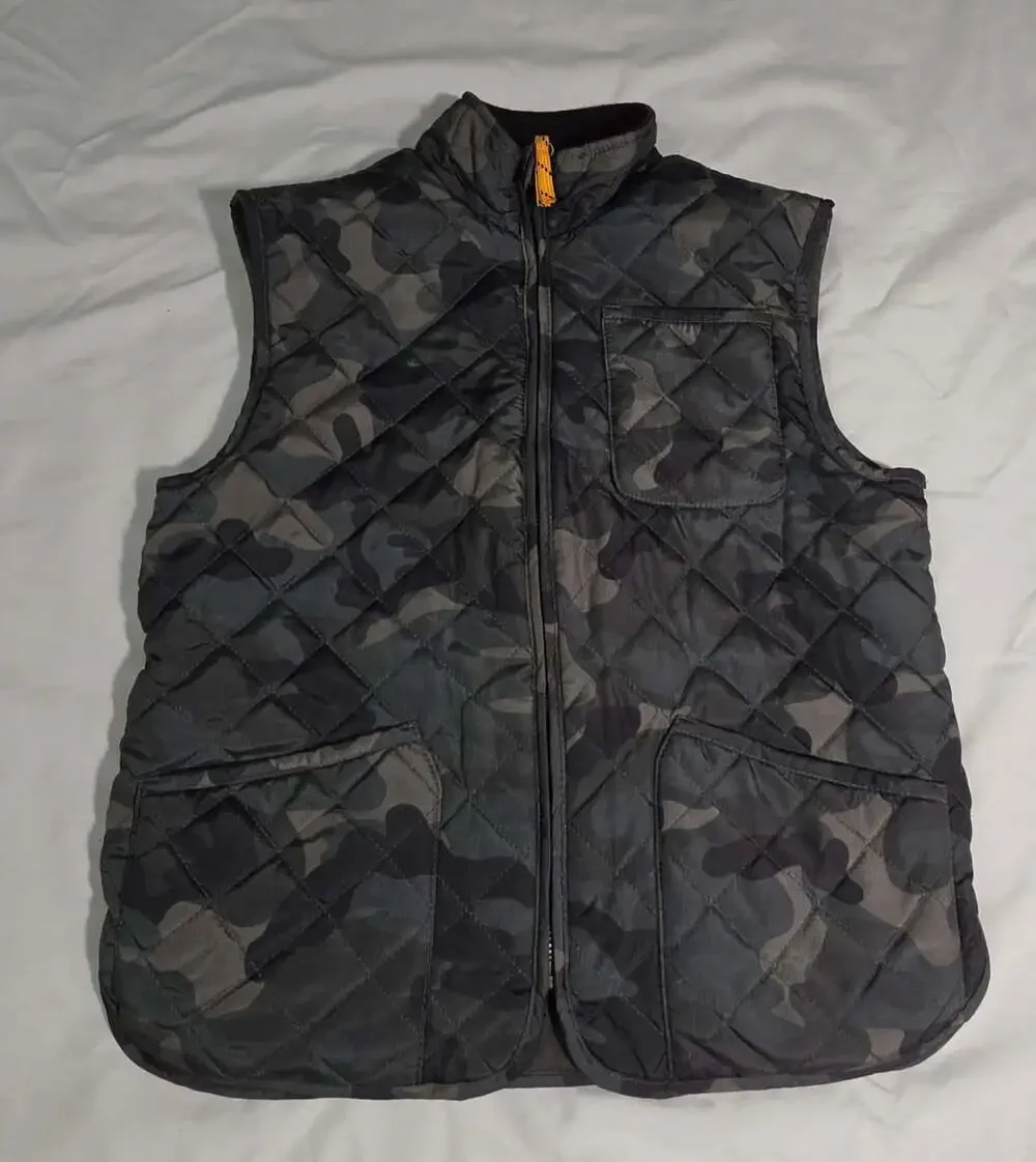 Boys Class Club Camo Fleece Lined Puffer Vest YS Size 8